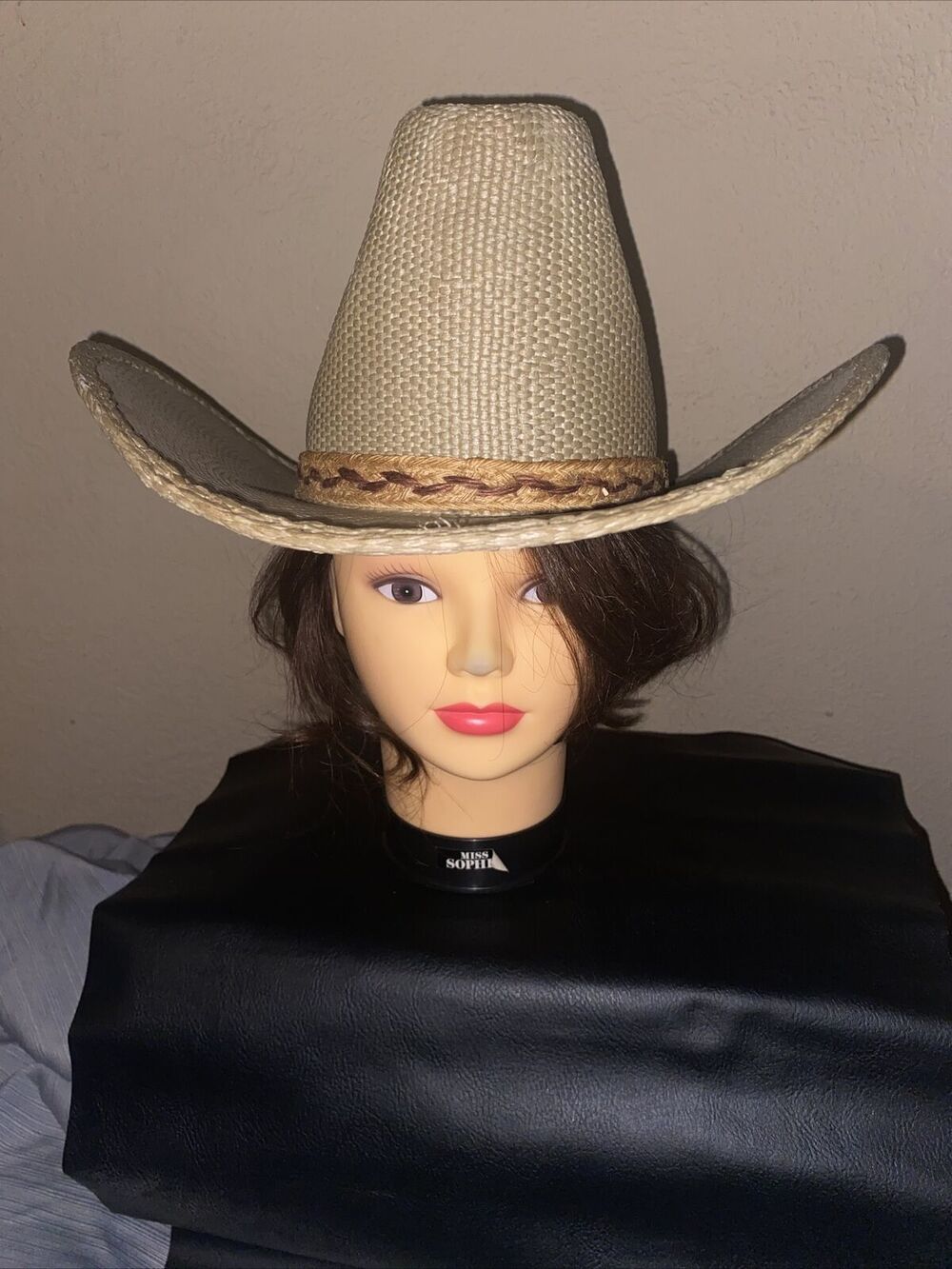 Bailey U-Rollit Tan Stiff Straw Cowboy Hat Sz 6 7/8 Western Southwestern
